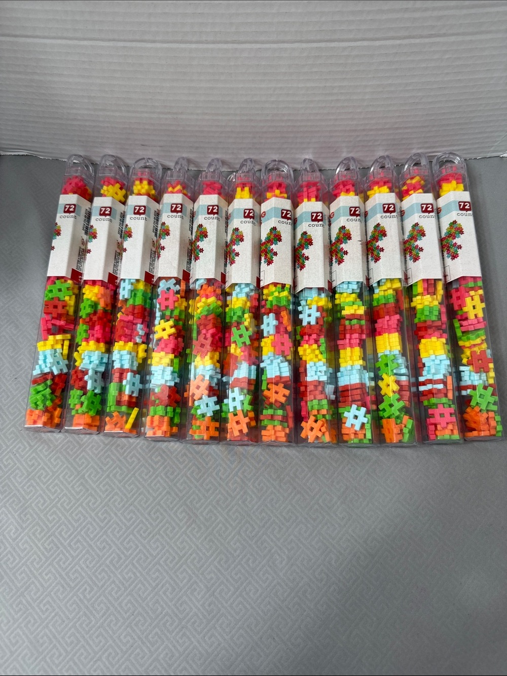 Lot of 12 Ankyo Building Blocks Mini Hash Tag Design Multicolor 72 in each Tube
